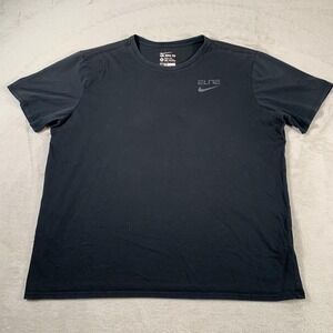 Nike Elite Shirt Mens Extra Large Black Dri-FIT Athletic Basketball Tee XL